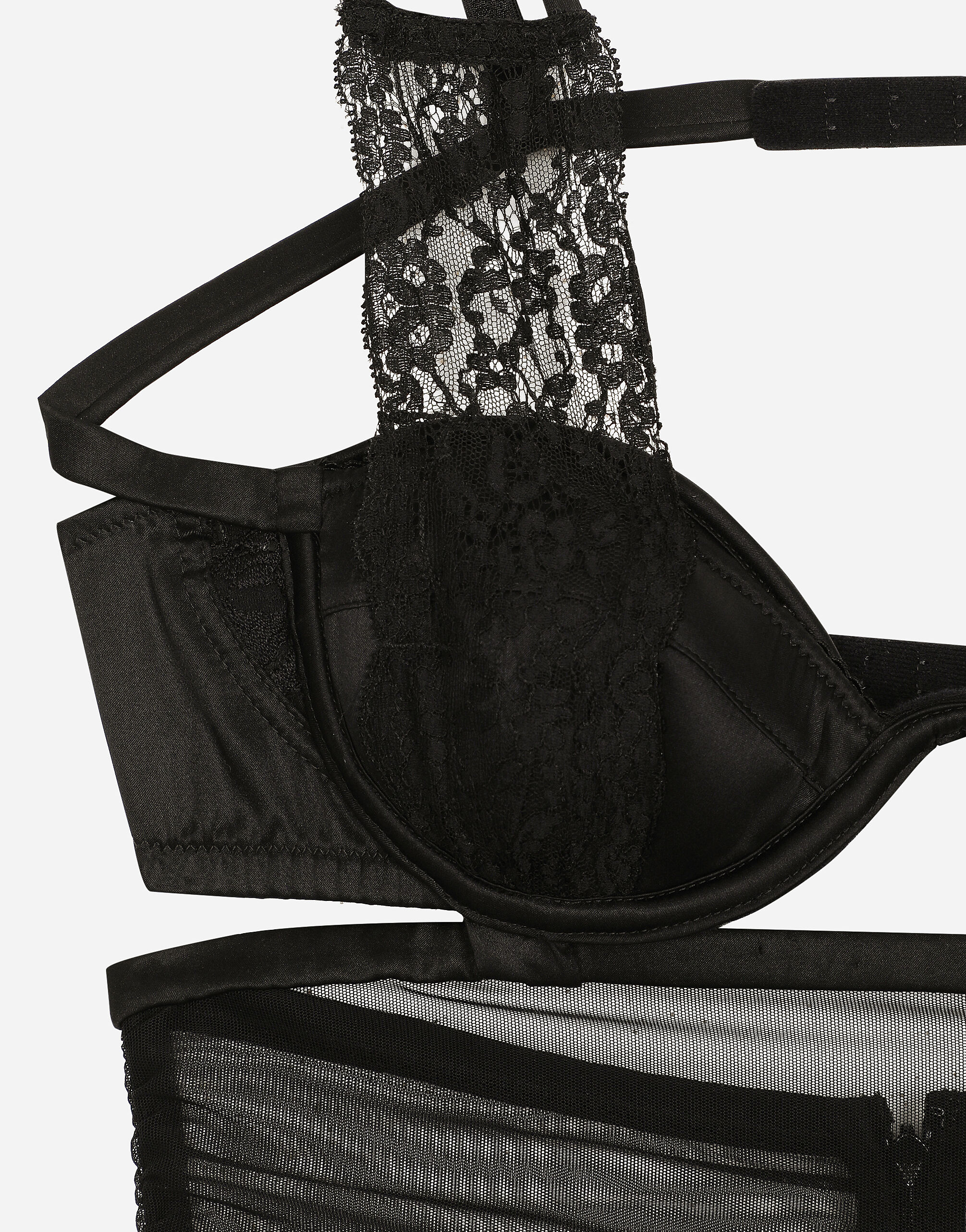 Dolce Gabbana♪SALE♪F6E3GZ Marquisette sheath dress with polka-dot print and corset