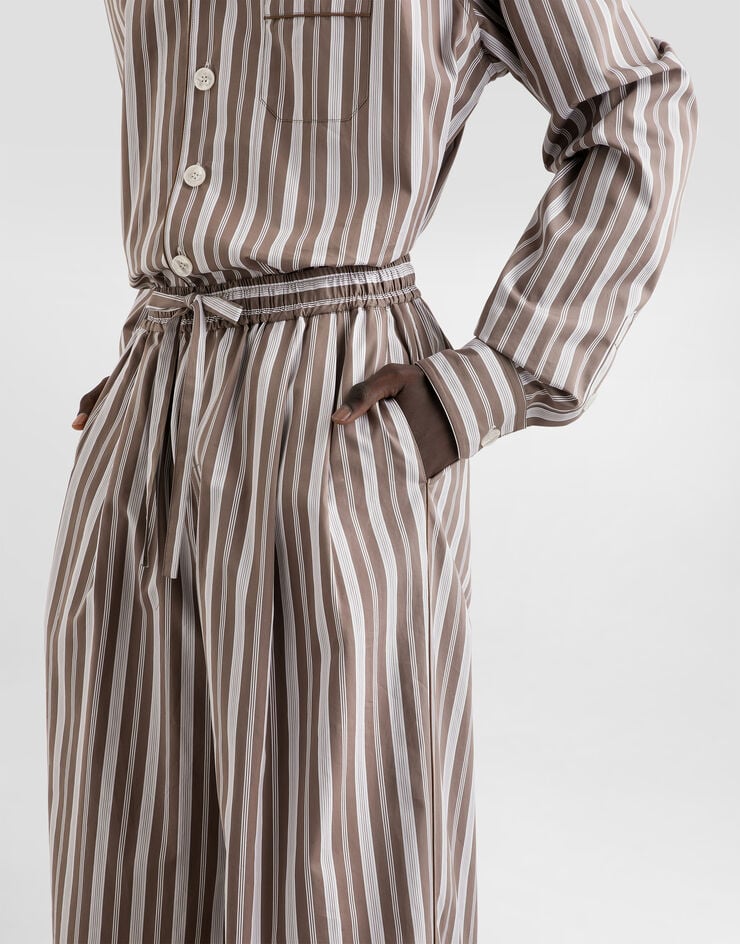 Dolce & Gabbana Striped poplin vanity trousers Multicolor GP1N9TFR526