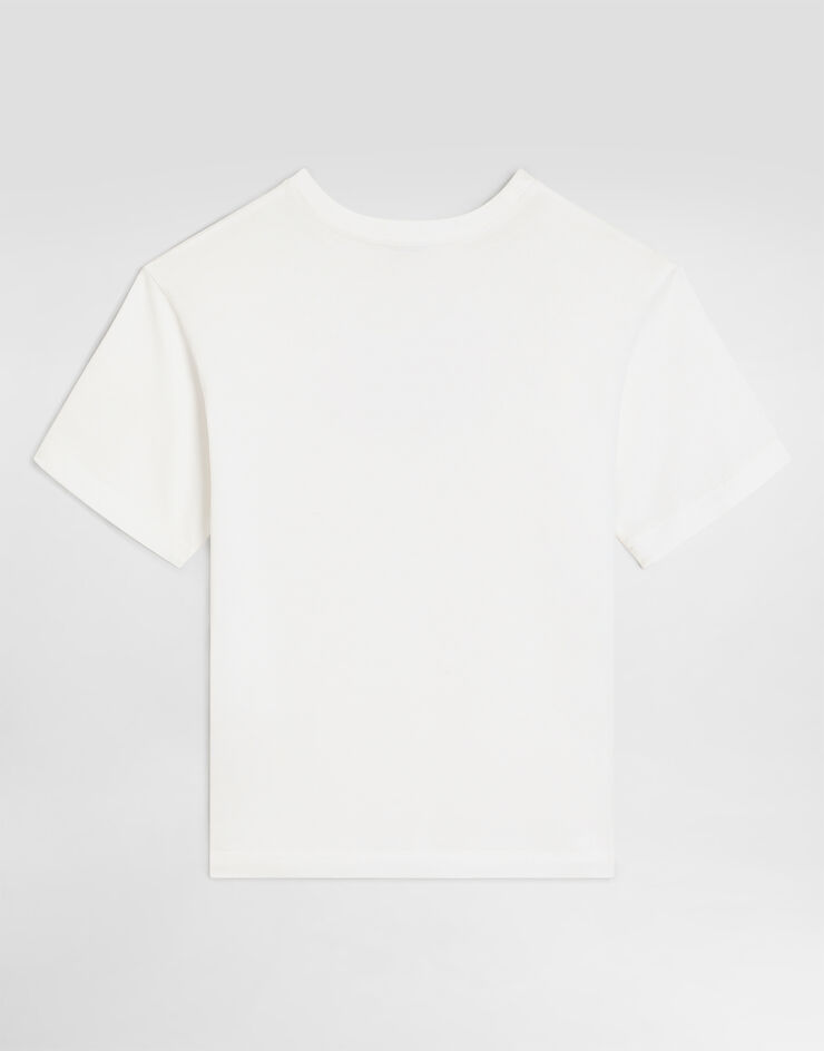Dolce & Gabbana Jersey t-shirt with embossed logo White L4JTHVG7P4Z
