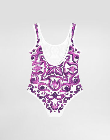 Dolce & Gabbana Majolica-print one-piece swimsuit Multicolor L2J812ON00S