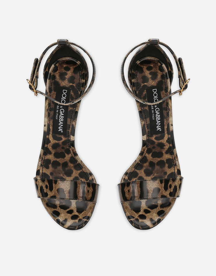 Dolce&Gabbana Printed polished calfskin Baroque DG sandals Animal Print CR0739AM568
