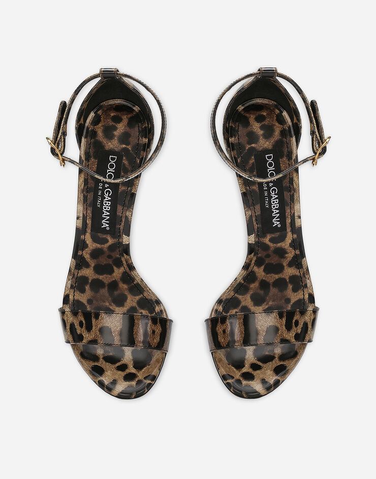 Dolce&Gabbana Printed polished calfskin Baroque DG sandals Animal Print CR0739AM568