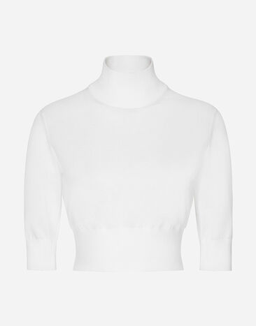 Dolce & Gabbana Cotton and silk cropped sweater Print FXX31TJBSJF