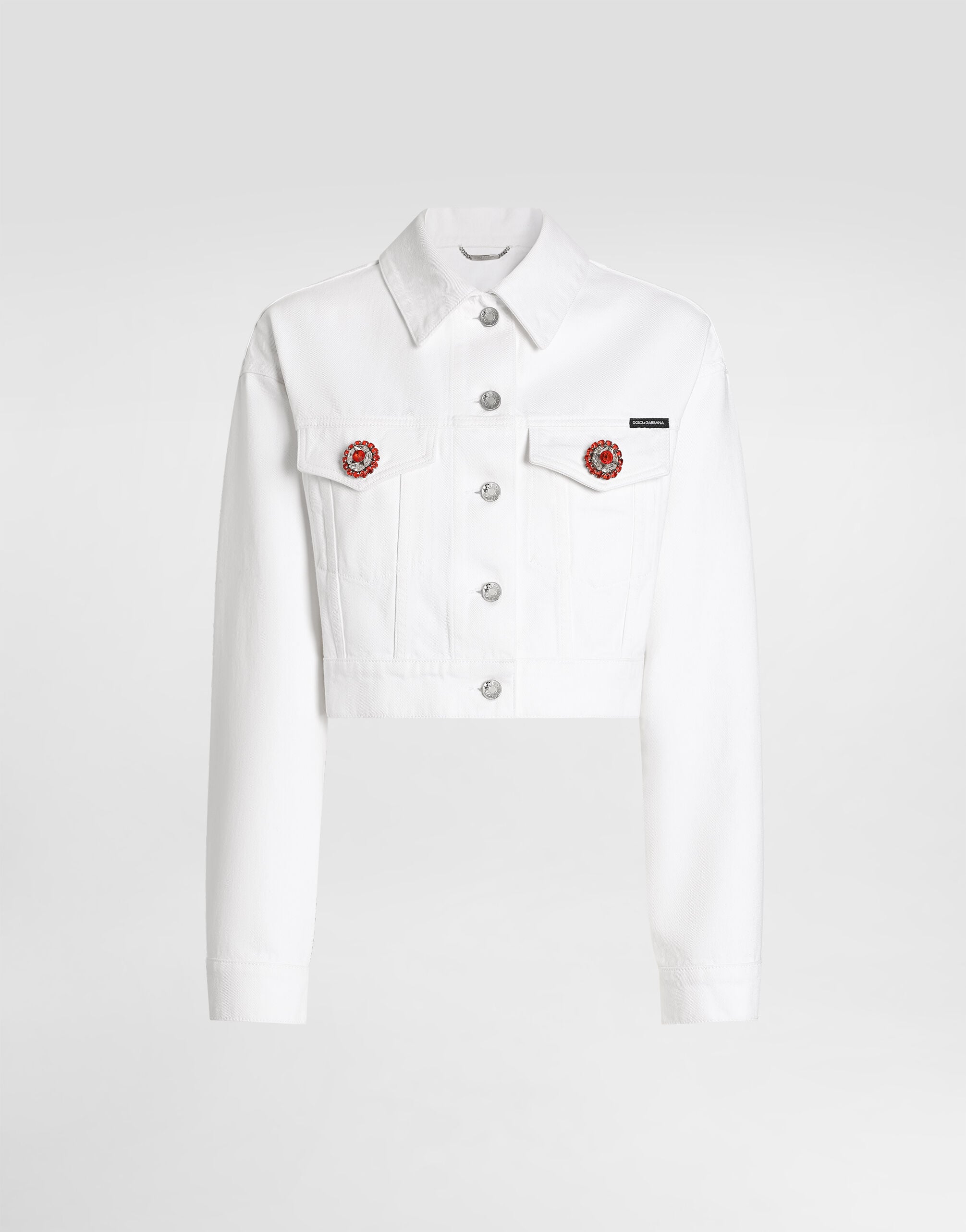 Denim jacket with jewel buttons in Multicolor for Women