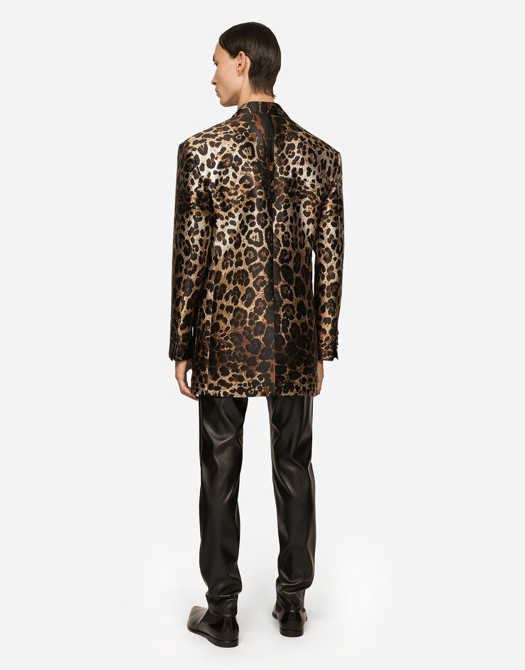 Dolce & Gabbana Leopard-design jacquard jacket Animal Print G2QR2THJMIE