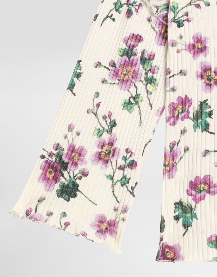 Dolce & Gabbana Violets-print ribbed t-shirt Print L2JTPKHS7QZ