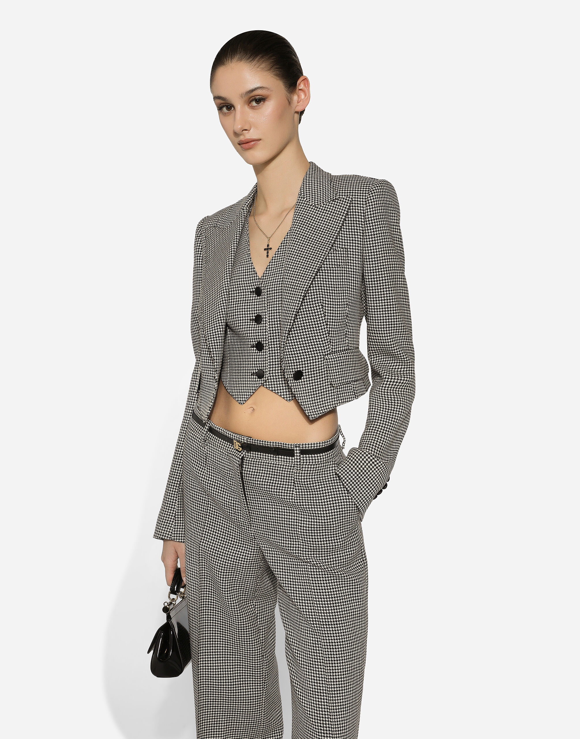 ジャケット Dolce & Gabbana SS25 'Rachel' blazer (F26X8TGDCYK F0473) Short raschel tweed jacket in Pink for Women | Dolce&Gabbana® US