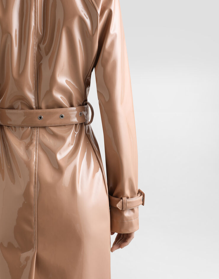 Dolce & Gabbana Trench en similicuir enduit Rose Pâle F0W3WTFUSW7