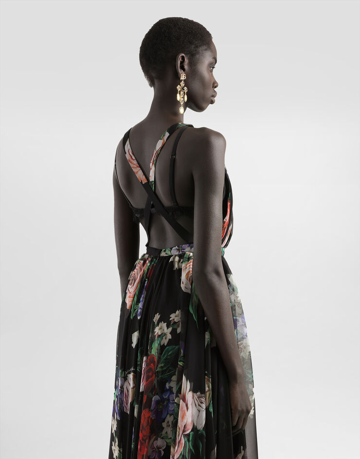 Dolce & Gabbana Long floral-print chiffon dress Print F6ZA1TIS1Y7