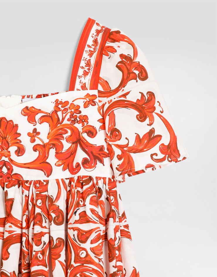 Dolce & Gabbana Majolica-print poplin dress Multicolor L54DH3G7P4N
