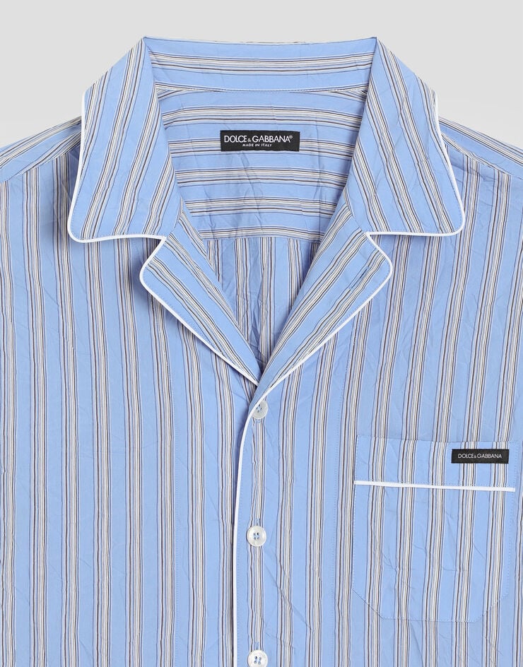 Dolce & Gabbana Crinkled striped fabric vanity shirt Multicolor G5IF1TFBMFS