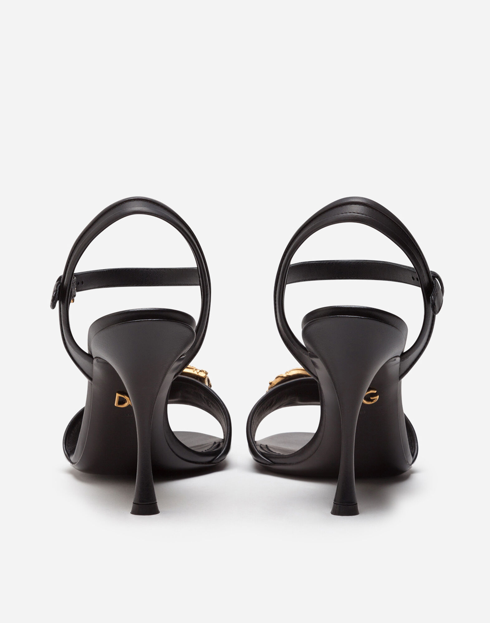 Calfskin sandals with DG Amore logo