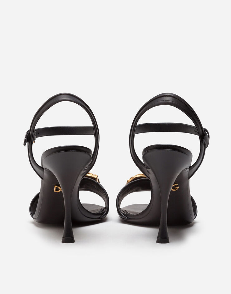 Dolce & Gabbana Calfskin sandals with DG Amore logo NERO CR0911AK295