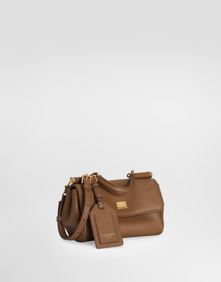 Dolce & Gabbana Mini My Sicily handbag in plongé calfskin Brown BB7864B7321