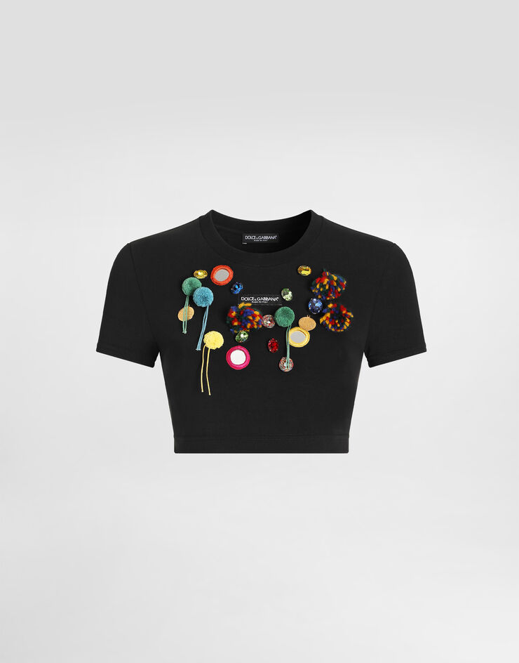 Dolce & Gabbana Jersey t-shirt with applications Dolce & Gabbana Jersey t-shirt with applications Black F8W46ZGDDXM