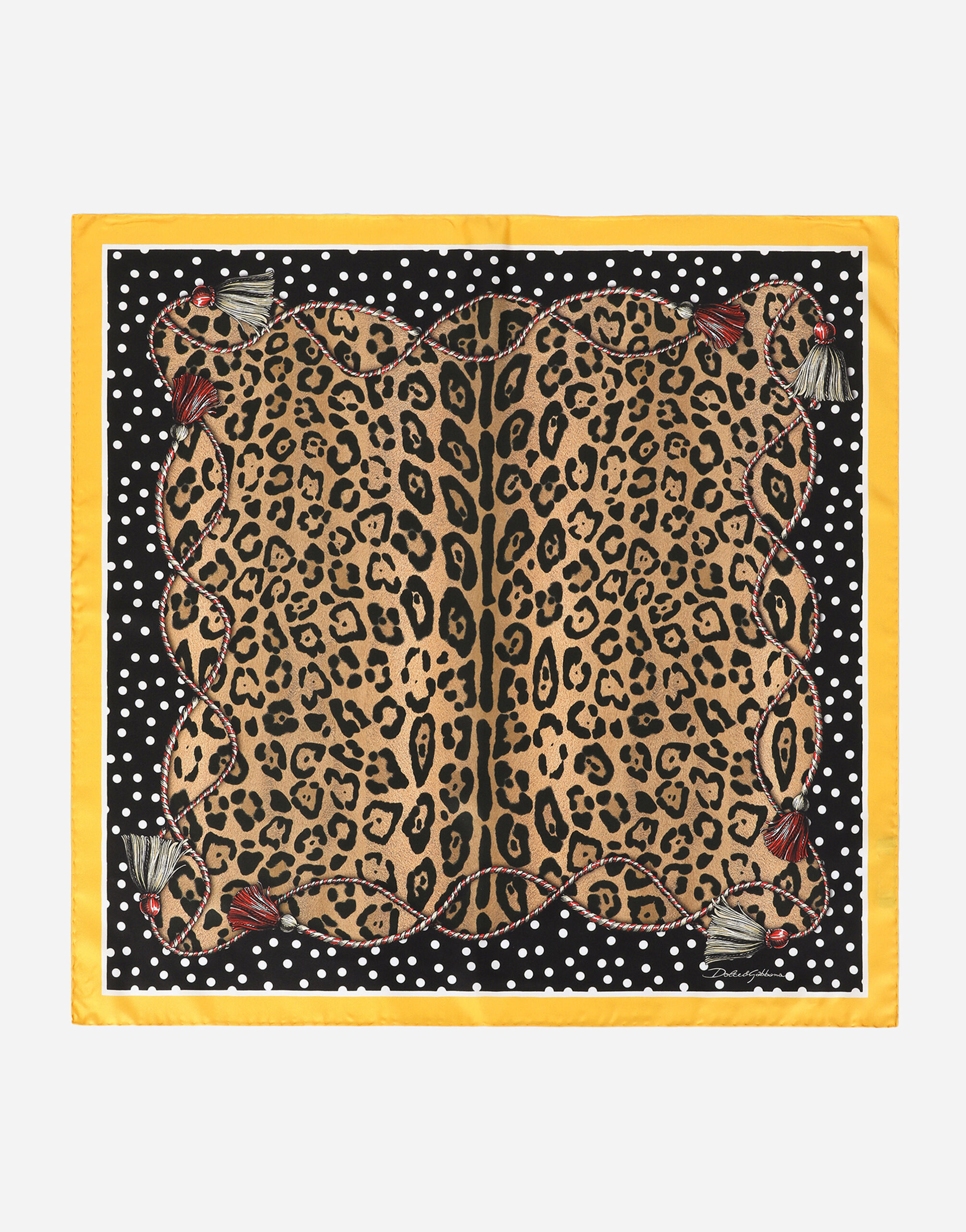 Dolce & Gabbana Leopard-print twill scarf (90 x 90) Multicolor I7AAJWG7BPT