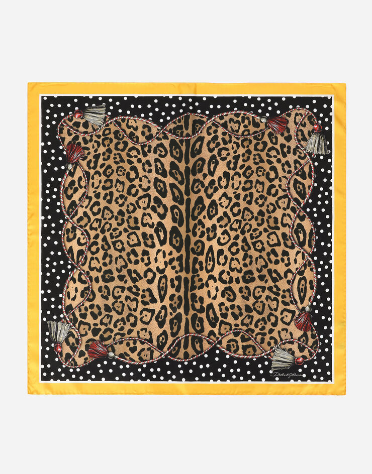 Dolce & Gabbana Leopard-print twill scarf (90 x 90) Multicolor IF677WG7BPX