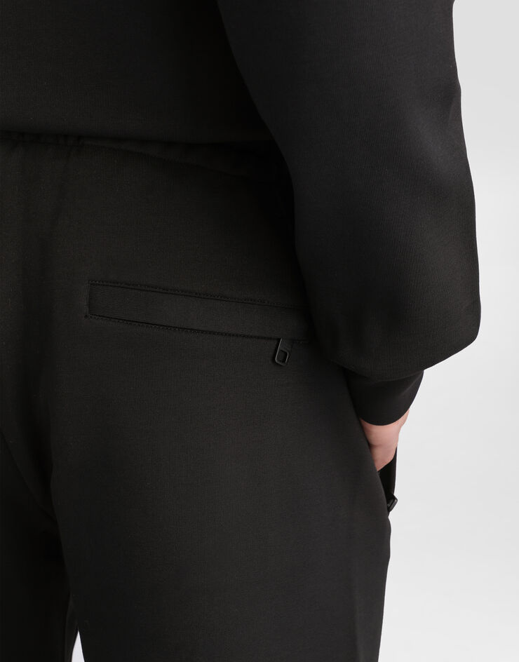 Dolce & Gabbana Bermuda jogging jersey con ricamo Nero GVF8AZHU7H9