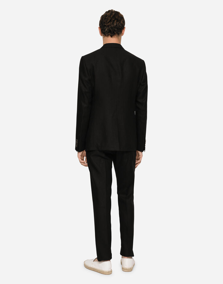 Dolce & Gabbana Chaqueta deconstruida de lino Negro G2RH5TFU4LF