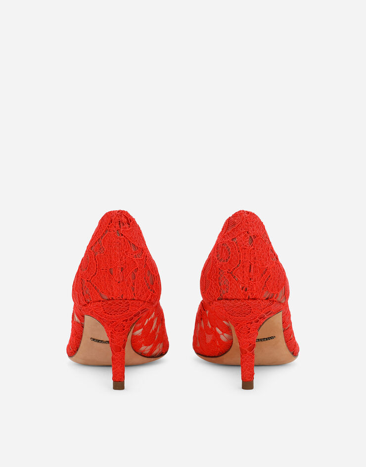 Dolce & Gabbana Zapatos escotados de encaje Taormina con cristales Rojo CD0066AL198