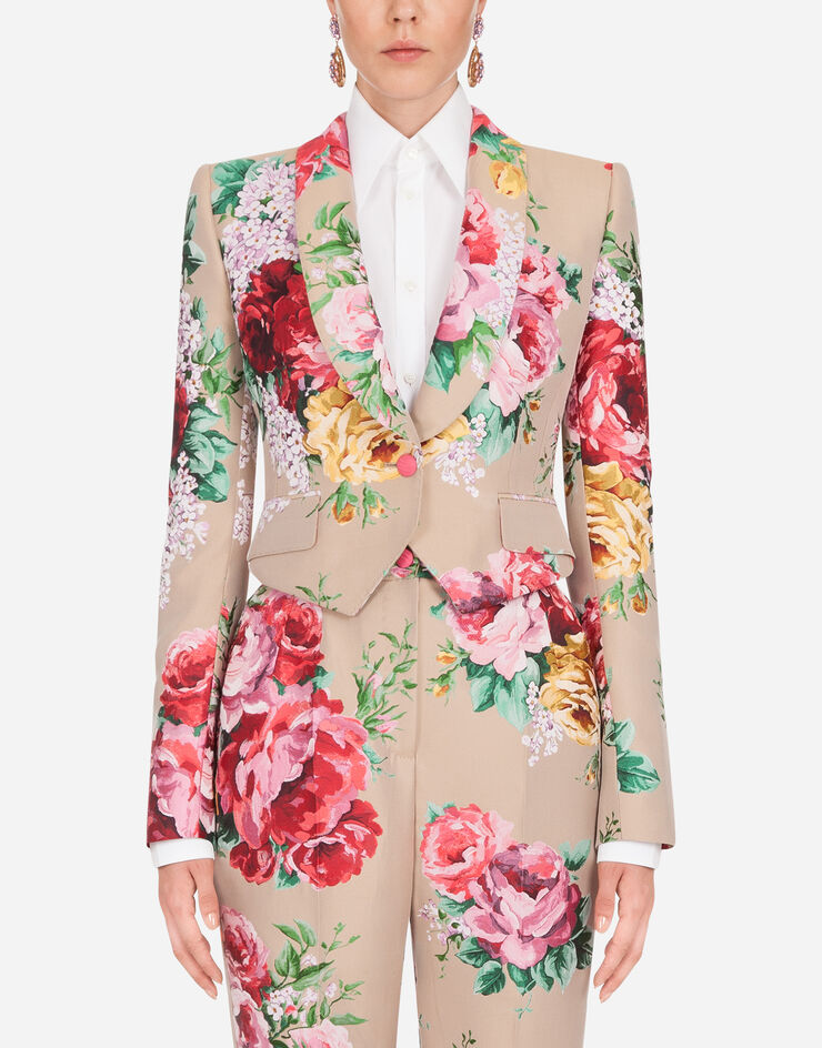 Dolce & Gabbana SINGLE-BREASTED FLORAL JACQUARD SPENCER BLAZER 花卉印花 F298HTHJMJ3