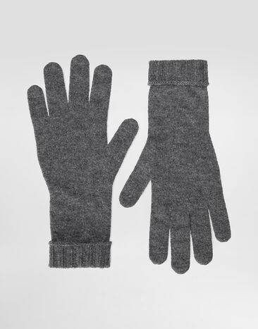 Dolce & Gabbana Cashmere knit gloves Grey FX05KZJDVC2