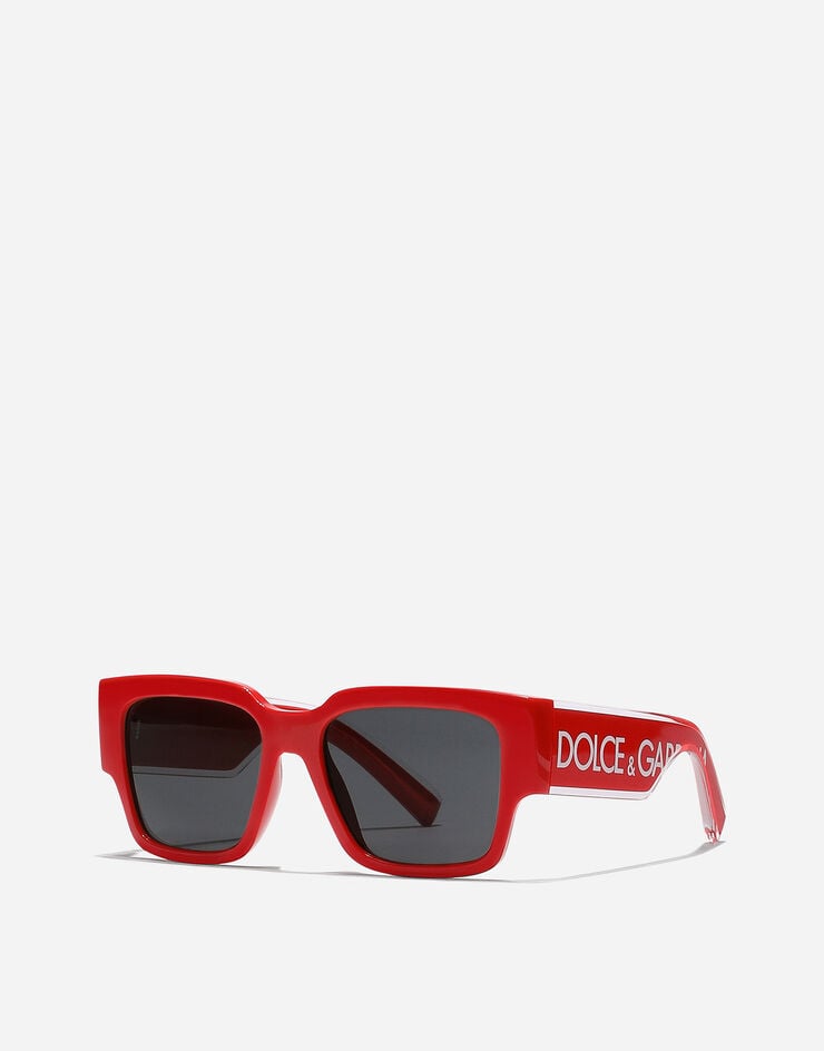 Dolce & Gabbana نظارة شمسية بشعار DNA أحمر VG600JVN887
