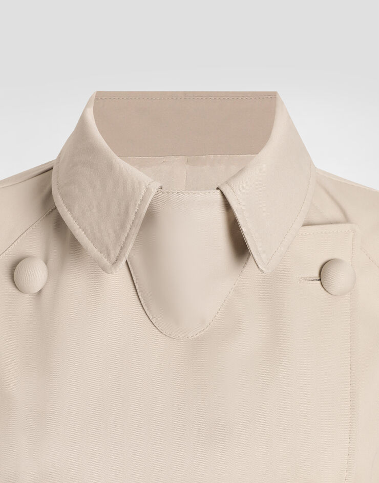Dolce & Gabbana Gabardina de dril de algodón Beige F0W3STHUMVM