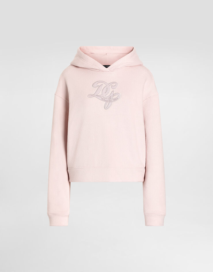 Dolce & Gabbana Hoodie aus Jersey mit Stickerei Dolce & Gabbana Hoodie aus Jersey mit Stickerei Pink F9S47ZGDDMI