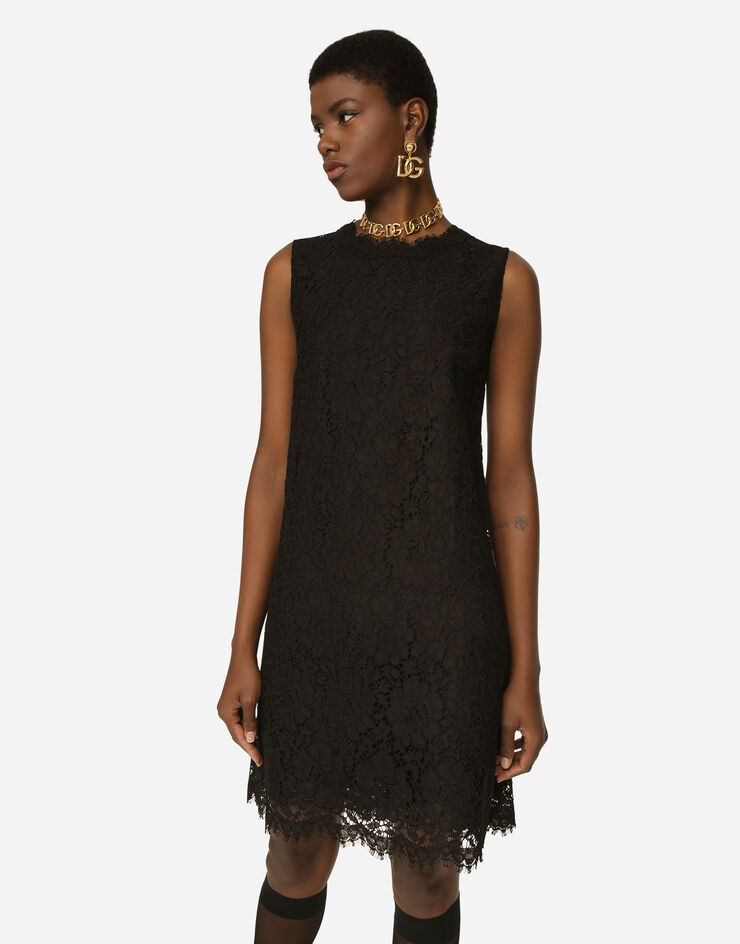 Dolce & Gabbana Short sleeveless lace dress NERO F6H6KTHLM0M