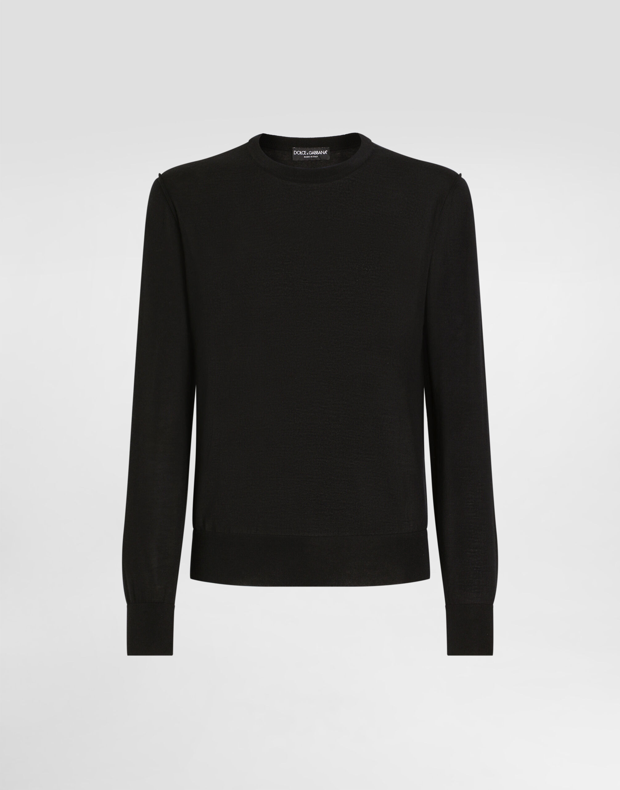 【送料&関税込】Dolce & Gabbana Black Cashmere Sweater ブラックのメンズ Cashmere round-neck sweater | Dolce&Gabbana®