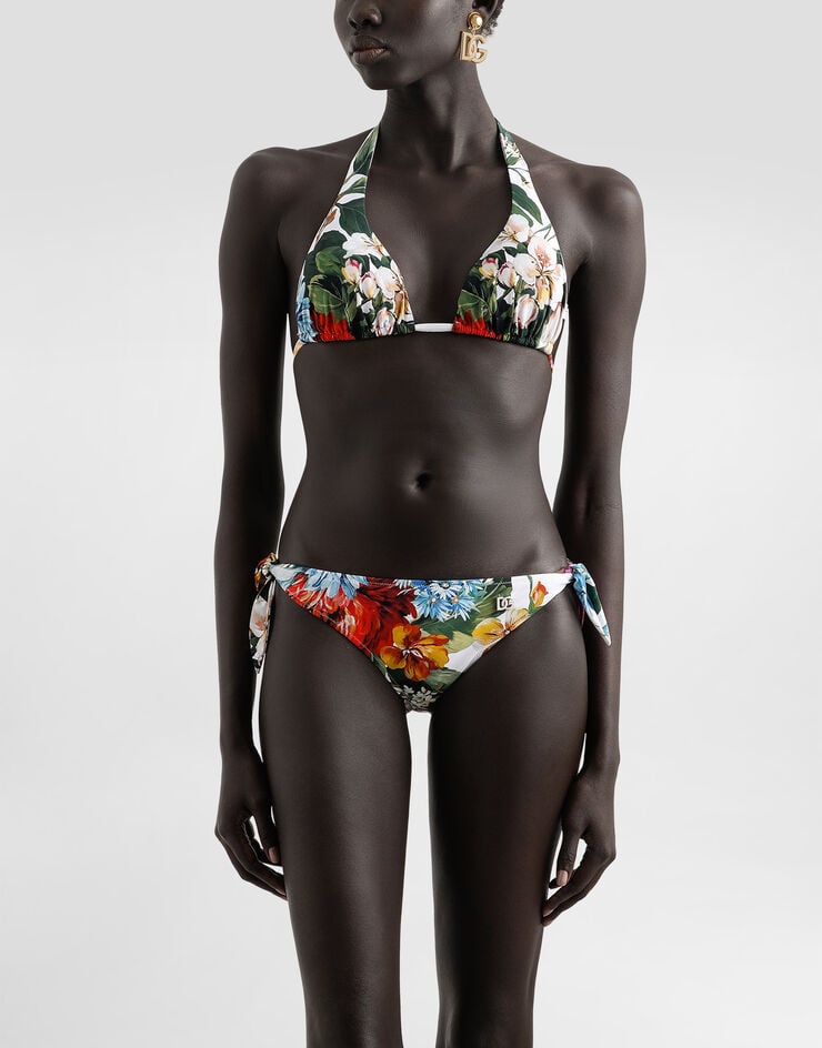 Dolce & Gabbana Flower-print padded triangle bikini Print O8A54JFSGFF