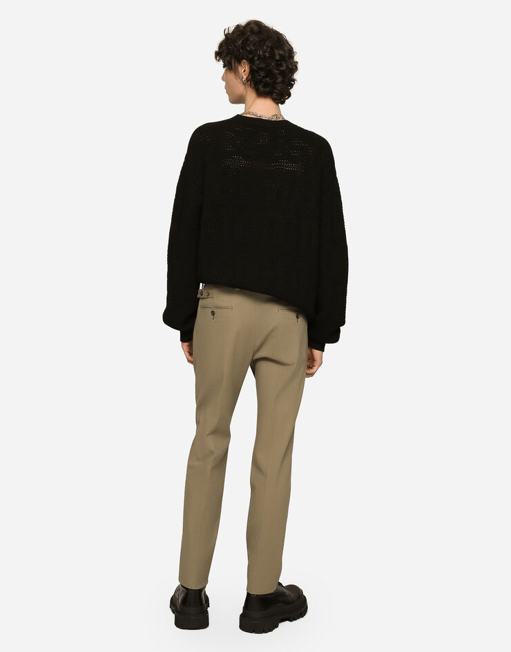 Dolce & Gabbana Stretch cotton and cashmere pants Brown GY6IETFUCE4