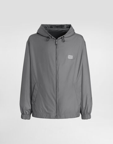 Dolce & Gabbana Technical fabric sports jacket with hood Black G9BOATGJ218