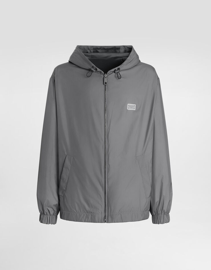 Dolce & Gabbana Cazadora deportiva de tejido técnico con capucha Gris G9BKZTGJ034