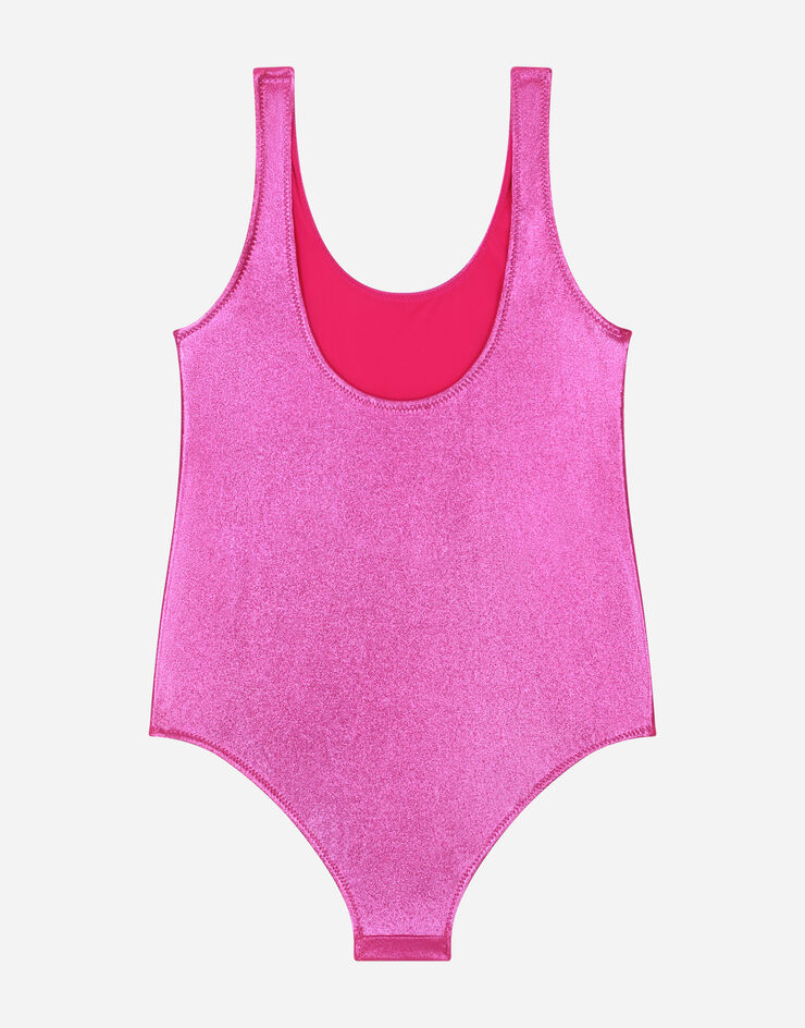 DolceGabbanaSpa One-piece swimsuit with DG logo Pink L5J812G7J6L