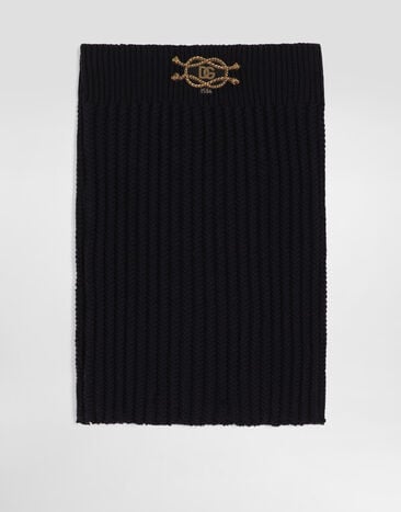 Dolce & Gabbana Knitted neck warmer Blue GX54KZJDVLS