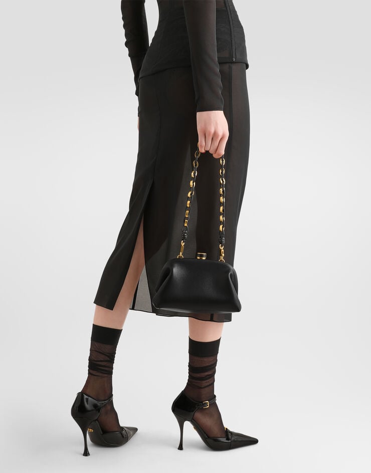 Dolce & Gabbana حقيبة يد Grandma mini من جلد نابا plongé أسود BB7993BF984
