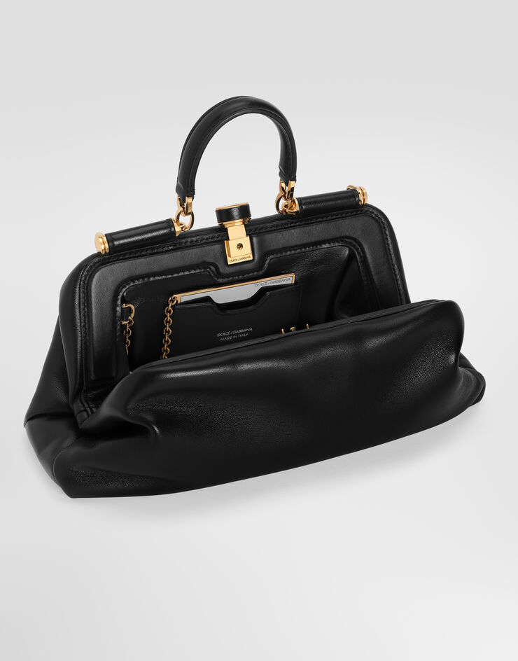 Dolce & Gabbana 미디엄 Grandma 핸드백 플롱제 나파 가죽 소재 블랙 BB7986BF984