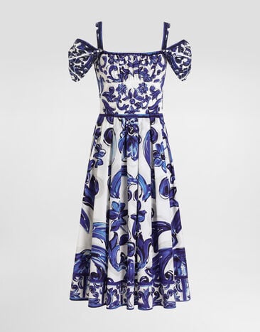 Dolce & Gabbana Majolica-print short poplin dress Print I6KH2WFI5JK