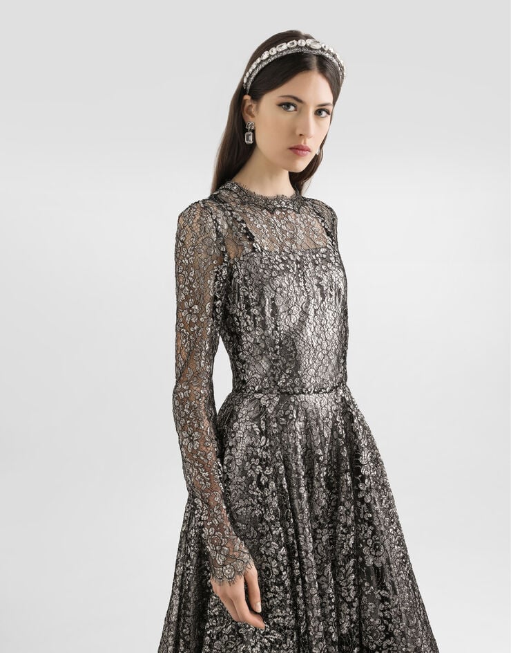 Dolce & Gabbana Lamé lace dress Dolce & Gabbana Lamé lace dress Silver F6TJOTILMCF