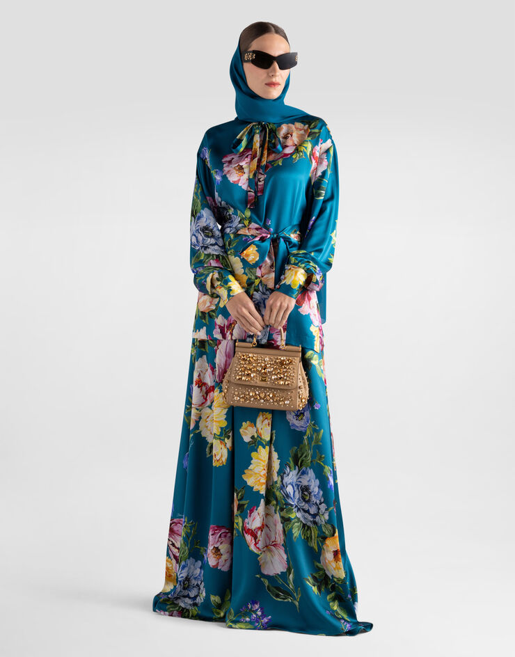 Dolce & Gabbana Peony-print satin shirt Multicolor I7550ZIS11R