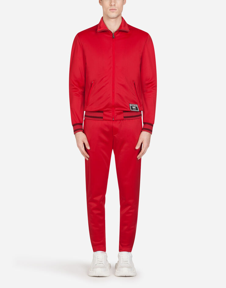 Dolce & Gabbana Zip-up sweater with patch BORDEAUX G9IQJTHU7B7