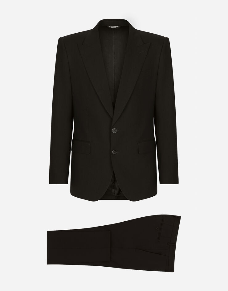 Dolce & Gabbana スーツ シチリアフィット ストレッチウール ブラック GKPQMTFUBF2