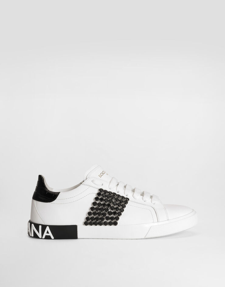 Dolce & Gabbana Zapatilla Portofino Vintage en piel de becerro Blanco CK2311A6N63