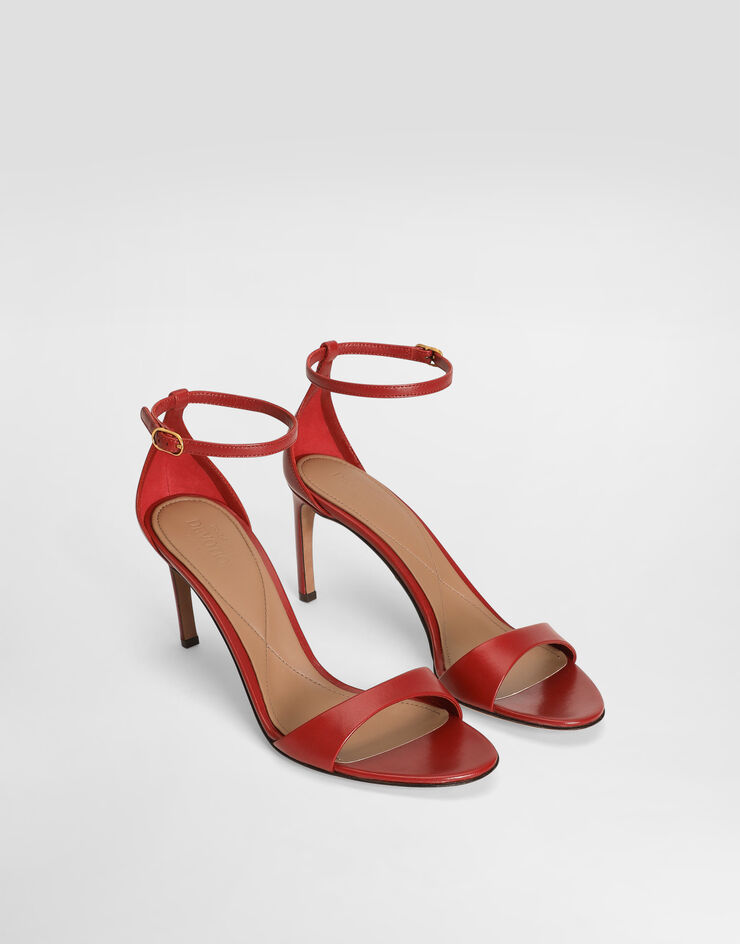 Dolce & Gabbana Sandalia de piel de cabritilla brillante Rojo CR1774A5738