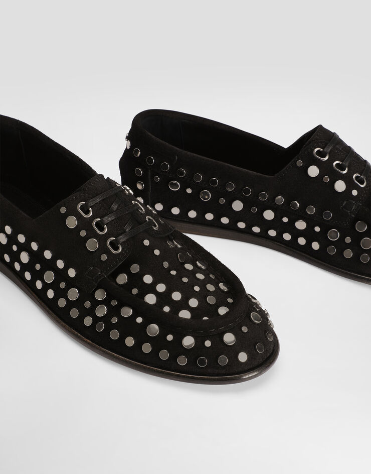Dolce & Gabbana حذاء ديربي من جلد سويدي Black A10908A0767