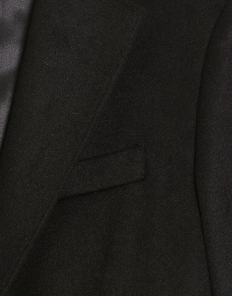 Dolce & Gabbana Abrigo de botonadura sencilla de paño de doble capa Negro F0W3ATGDDC1