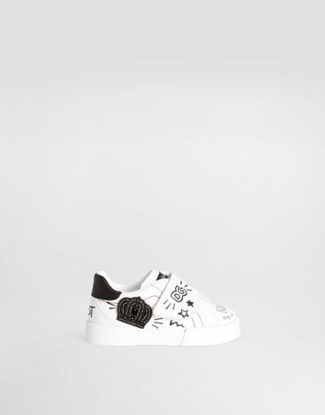 Dolce & Gabbana Printed calfskin portofino light sneakers Multicolor DN0209A3A17