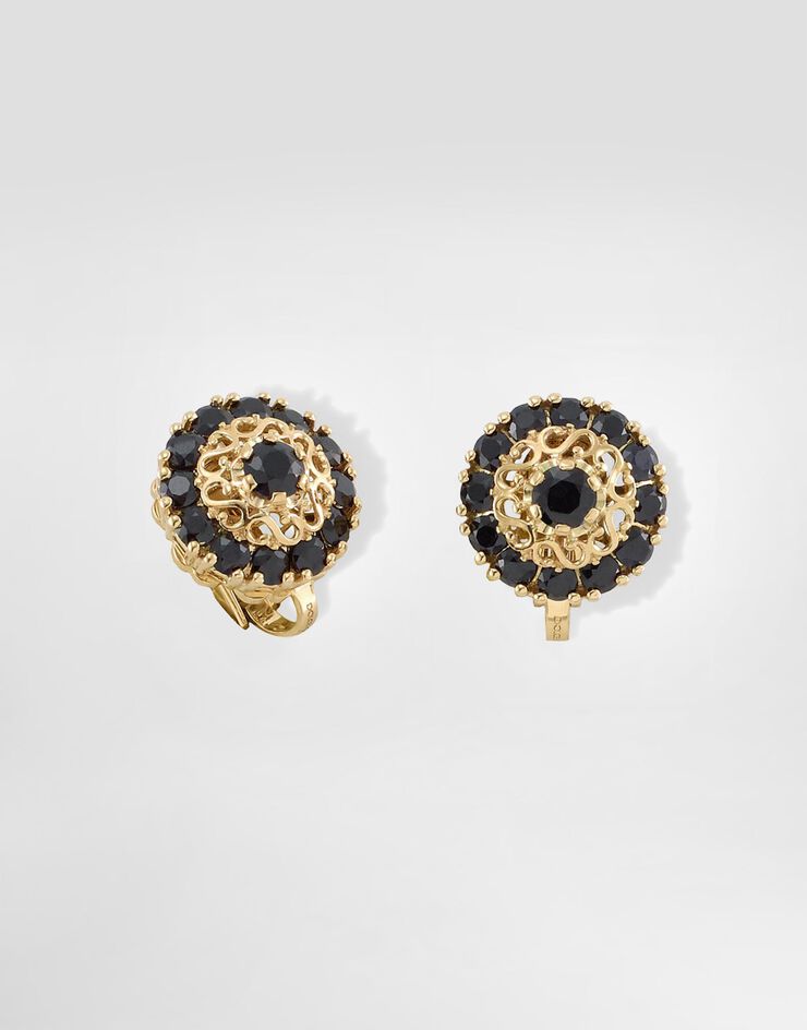 Dolce & Gabbana Sicily Earrings 18-carat yellow gold and black sapphires Gold WEKS4GWSAB4